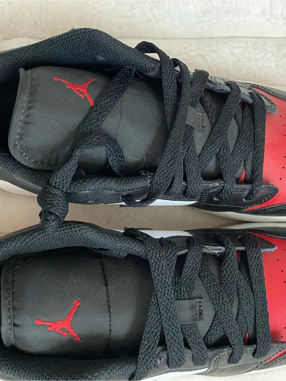 Jordan Kids' Black/White/Red Low-Top Sneakers